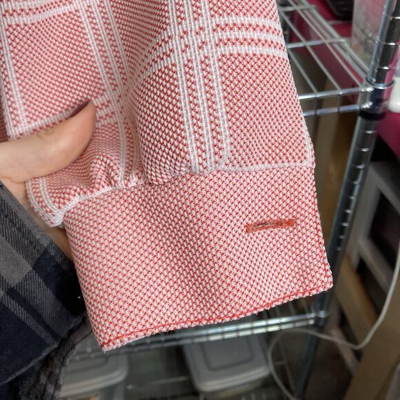 Vintage 1970’s Sears Knit Boutique Women's Pink Plaid Cardigan Jacket Size 18‎ - Picture 9 of 11